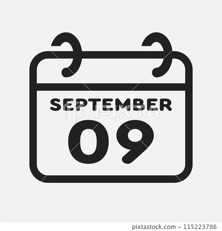 Icon page calendar day - 9 September 115223786