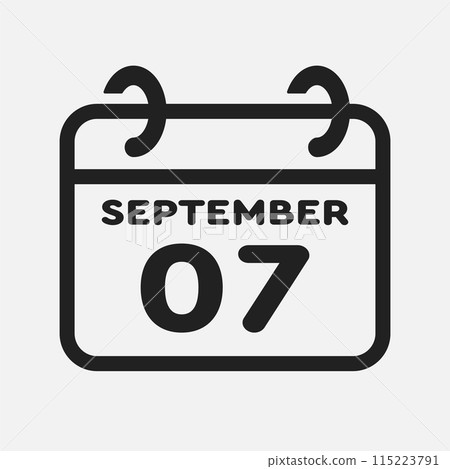 Icon page calendar day - 7 September 115223791