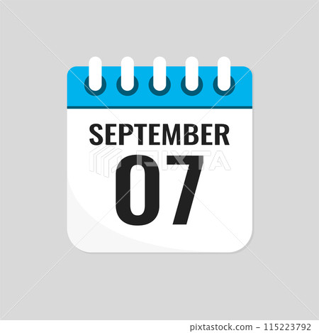 Icon page calendar day - 7 September 115223792