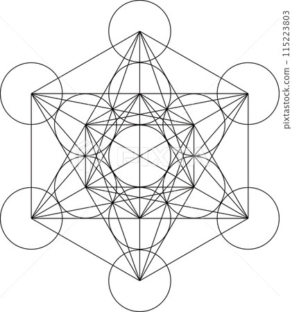 Metatron's cube, spiritual symbol, vector illustration Metatron's cube, spiritual symbol, vector illustration 115223803