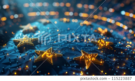 Digital abstract artwork capturing the thrill of hosting uefa euro 2024 in germany 115223887