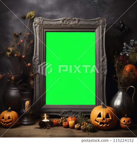 Halloween background with phone with copy space 115224152