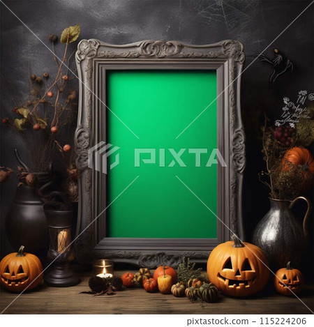 Halloween background with phone with copy space 115224206