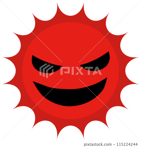 Scary smiling sun icon Scary smiling sun icon 115224244