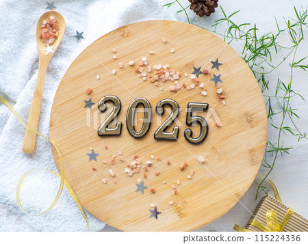 2025 and Natural skin care SPA beauty winter Christmas design of greeting card 2025 and Natural skin care SPA beauty winter Christmas design of greeting card 115224336