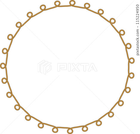 Round rope frame isolated on white background. Twisted cord Round rope frame isolated on white background. Twisted cord 115224950