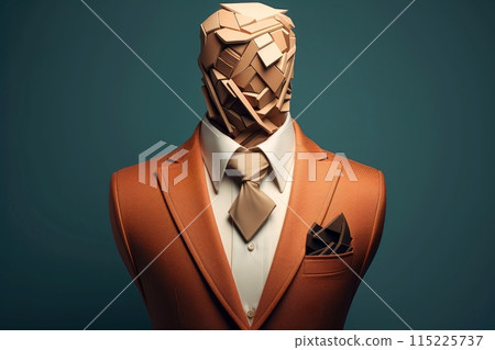 3d abstract human head,face, Psychic waves concept, Generative AI 115225737