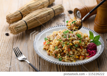 使用稻草納豆的納豆炒飯（可以享受納豆香氣的炒飯） 115226222
