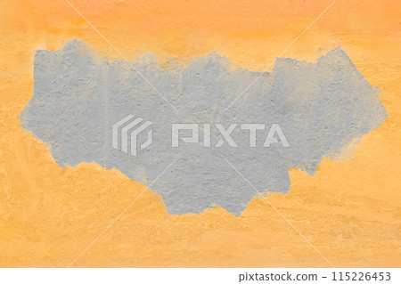 Brush strokes grey paint abstract design pattern for text blank space empty yellow color background sample 115226453