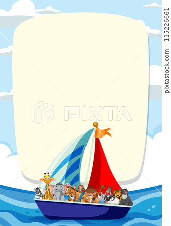 Animals Sailing on a Boat Animals Sailing on a Boat 115226661