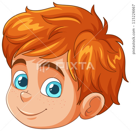 Smiling Red-Haired Boy Illustration Smiling Red-Haired Boy Illustration 115226667