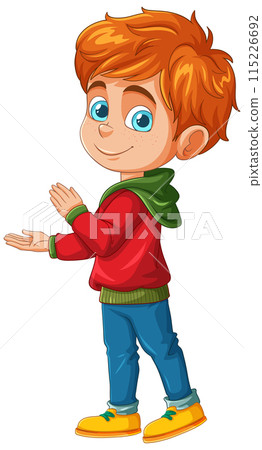 Happy Red-Haired Boy Illustration Happy Red-Haired Boy Illustration 115226692