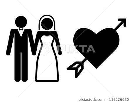婚姻的心圖標 婚姻的心圖標 115226980
