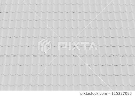 White Tile Roof Covering House Surface Mosaic Abstract Pattern Texture Background Home Light Structure 115227093