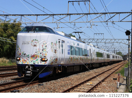 The Haruka Express train passing through Yamazaki Station 115227376