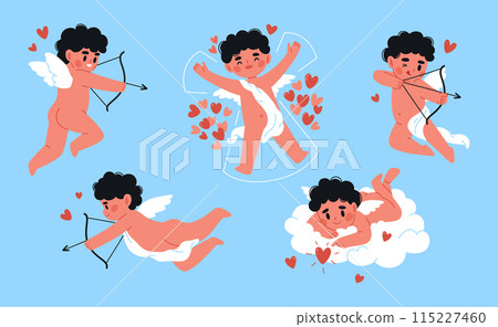 Vector cute amurs 115227460