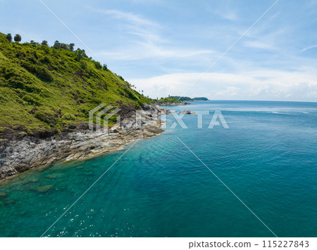 Beautiful sea landscape view at Phuket island Thailand in summer season,Amazing sea ocean in good weather day,Nature beach background Beautiful sea landscape view at Phuket island Thailand in summer season,Amazing sea ocean in good weather day,Nature beach background 115227843