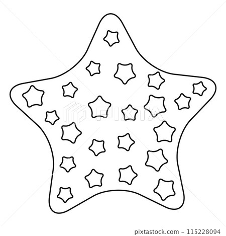 Starry night sky in a star shape. Stars coloring book 115228094
