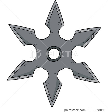 Ninja Shuriken Cartoon Colored Clipart  115228098