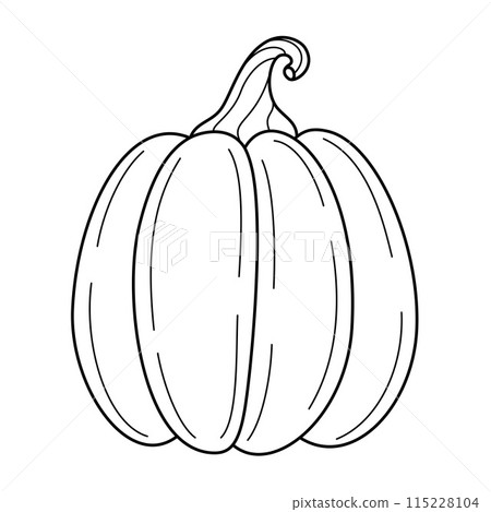 Pumpkin doodle icon. Art therapy Coloring page line art vector illustration. Pumpkin doodle icon. Art therapy Coloring page line art vector illustration. 115228104