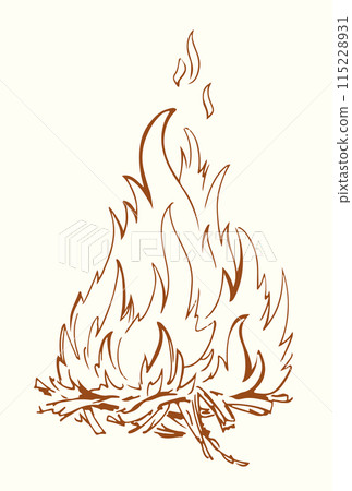 Vector drawing. Big hot fire Vector drawing. Big hot fire 115228931