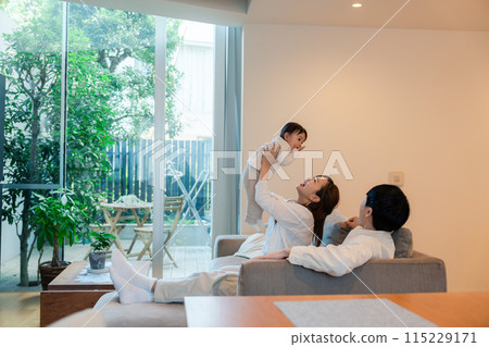Image of a happy family with small children Image of a happy family with small children 115229171