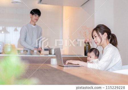 Image of a happy family with small children Image of a happy family with small children 115229228
