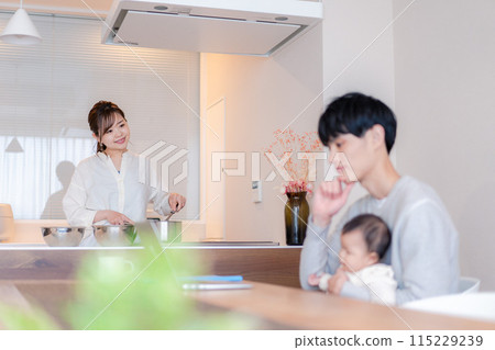 Image of a happy family with small children Image of a happy family with small children 115229239