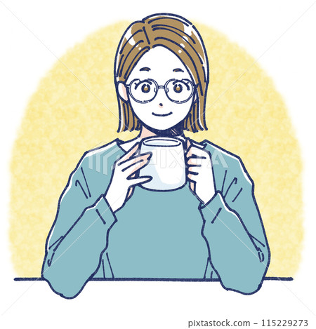 Woman relaxing with a mug Woman relaxing with a mug 115229273