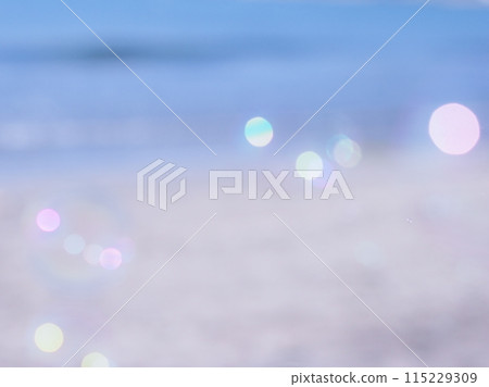 Soap bubbles floating on the sea 115229309