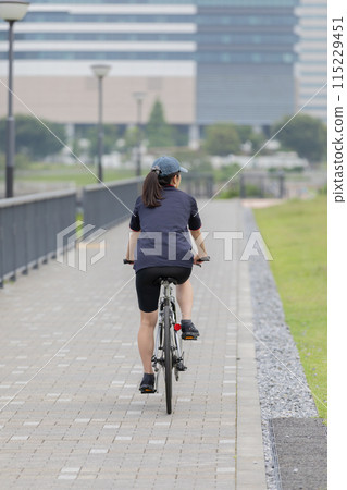 cycling woman bicycle cycling woman bicycle 115229451