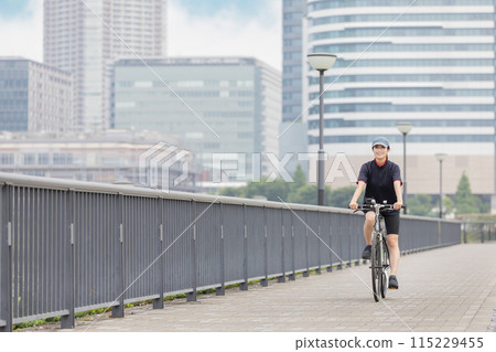cycling woman bicycle cycling woman bicycle 115229455