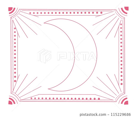 洋紅色幾何新月框架 115229686