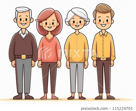 Two-generation family illustration 115229701