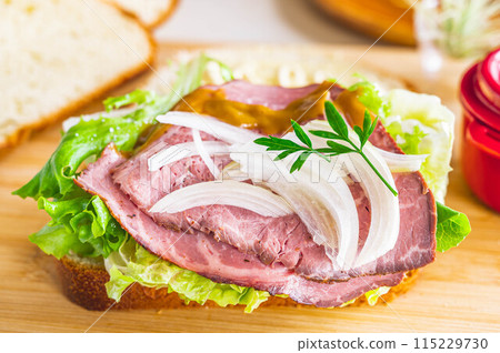 Handmade roast beef sandwich Handmade roast beef sandwich 115229730