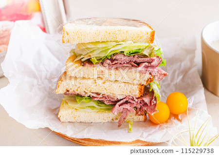 Roast beef sandwich for lunch Roast beef sandwich for lunch 115229738