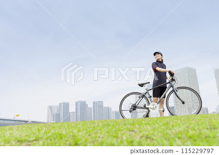 騎自行車的女人自行車 115229797