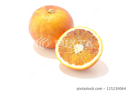 Blood orange photographed on a white background Blood orange photographed on a white background 115230064