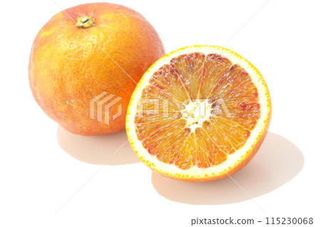 Blood orange photographed on a white background Blood orange photographed on a white background 115230068