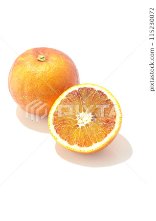 Blood orange photographed on a white background Blood orange photographed on a white background 115230072