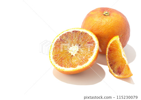 Blood orange photographed on a white background Blood orange photographed on a white background 115230079