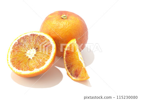 Blood orange photographed on a white background 115230080