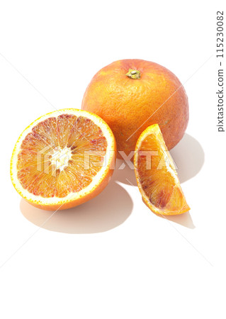 Blood orange photographed on a white background Blood orange photographed on a white background 115230082