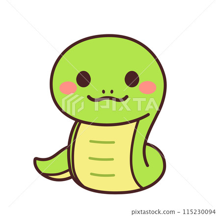 Cute snake character illustration material 115230094