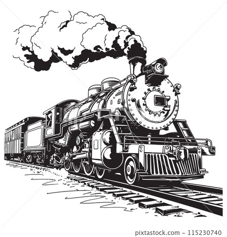 Old steam locomotive. 115230740