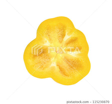 Yellow slice sweet bell pepper isolated 115230870