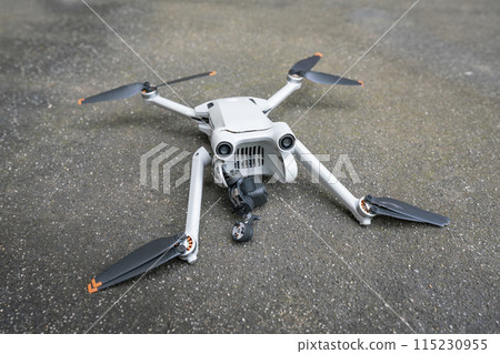 Crashed drone fall out of the sky with serious damage Crashed drone fall out of the sky with serious damage 115230955