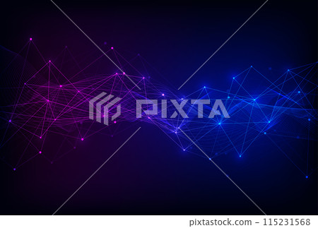 Wave lines flowing dynamic. Artificial intelligence deep learning visualization networks concept for AI, music, sound. Vector illustration Wave lines flowing dynamic. Artificial intelligence deep learning visualization networks concept for AI, music, sound. Vector illustration 115231568