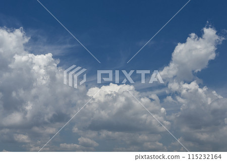 Beautiful white clouds in the blue sky, a drawing of splendid nature Beautiful white clouds in the blue sky, a drawing of splendid nature 115232164