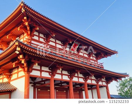 Suzakumon Gate at dusk 115232233